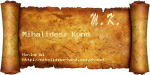 Mihalidesz Kund névjegykártya